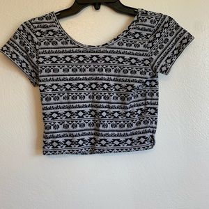 Grey and black crop top